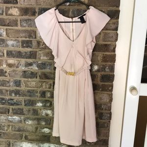 H&M pink dress with gold buckle